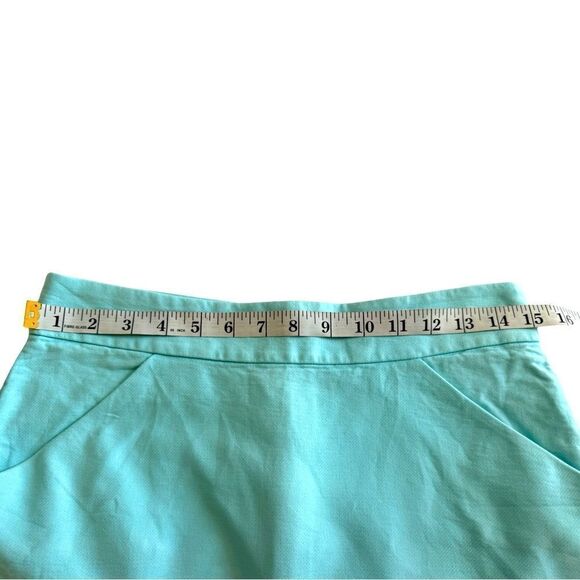 J Crew Women’s Pencil Skirt Aqua Blue Cotton Size 4 - Picture 6 of 9